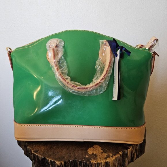 Dooney & Bourke Grass Green Patent Leather Satchel PV68C GG + Wristlet NWT - Picture 15 of 16